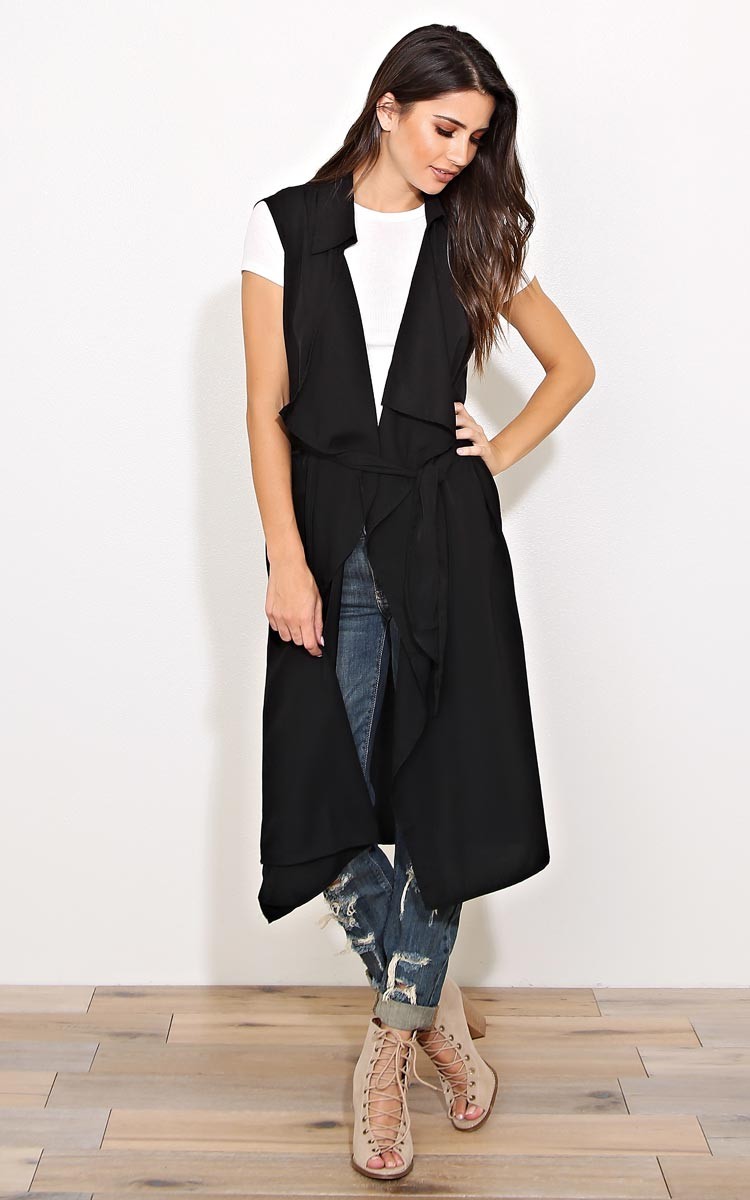 Styles For Less | Black Trench Vest | Fall Vests