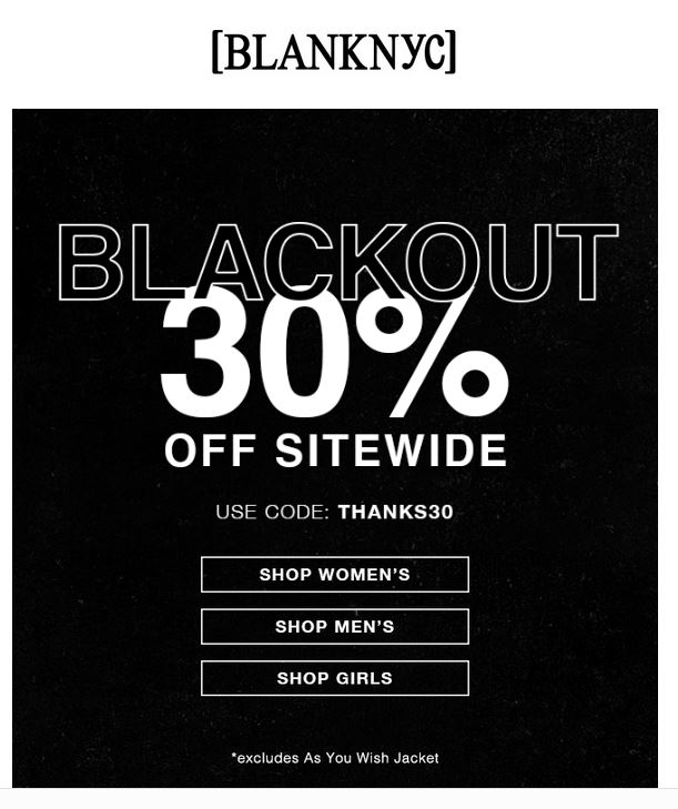 BlankNYC Black Friday Sale